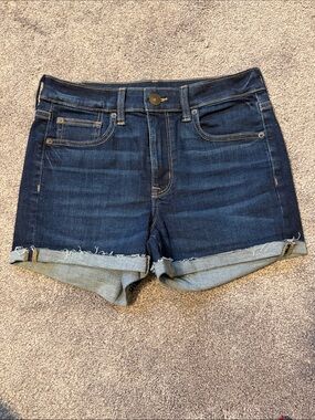 American Eagle Outfitters Dark Blue Cuff Denim Shorts